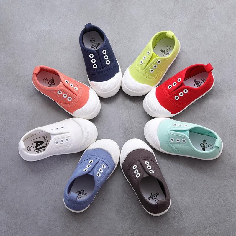 Newestspring Autumn Kids Shoes For Boys Girls Candy Color Children Casual Canvas Sneakers Soft Unisex Fashion School Sneakers