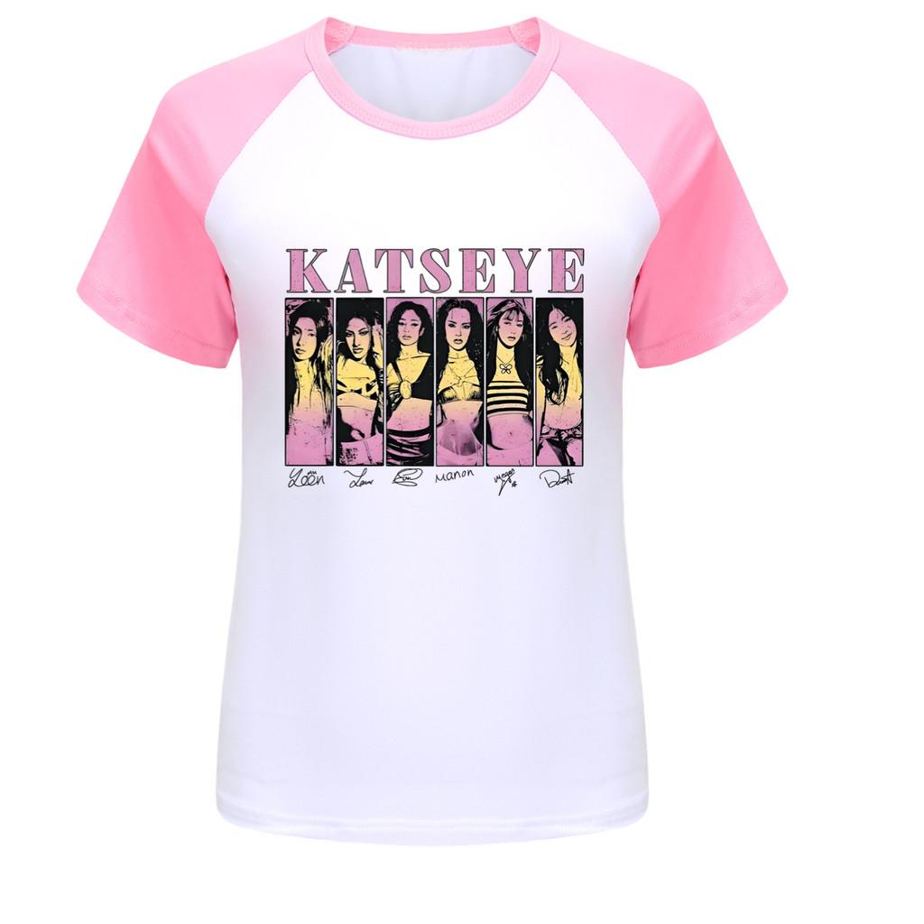 5304 Kinder Mädchen KATSEYE Druck Kurzarm T-Shirt