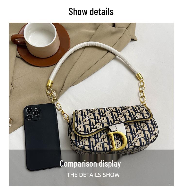 2025 Damen Crossbody Satteltasche - Europäisch & Amerikanisch Color Block Kette, Vielseitige Einzel Schulter Achsel Handtasche