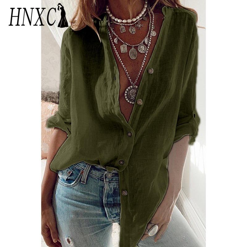 HNXC Women's Fashion Casual Solid Color Print Short Sleeve POLO Neck Blouses & Shirts