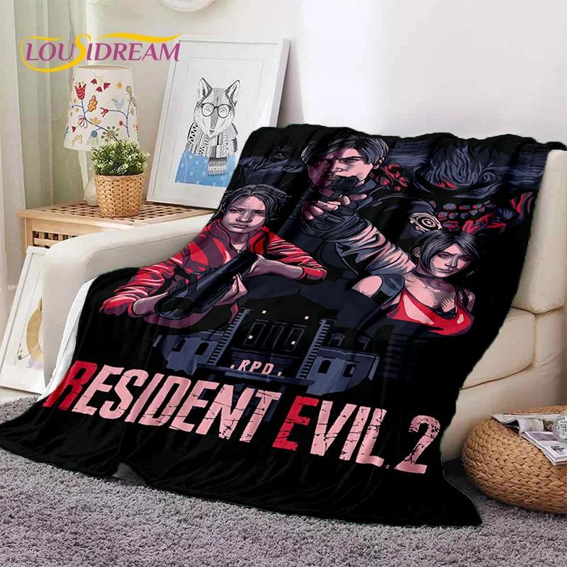 3D Lastest Horro Games R-Resident Evil Soft Flannel Blankets,Throw Blanket Comfortable for Picnic Beds Sofa Home Bedroom Kids