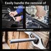 Multi-Functional Black Wrench – 5mm Thick Adjustable Self-Tightening Double-Head Open Range 3-17mm for Auto & Home Use