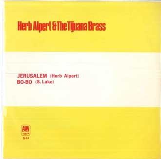 

7inch Record HERB ALPERT & THE TIJUANA BRASS - Jerusalem / Bo-bo Q24 A&M 1973 Japan Latin Used