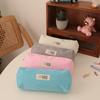 Pastel Corduroy Pen Bag With Slim Design For School And Office Use