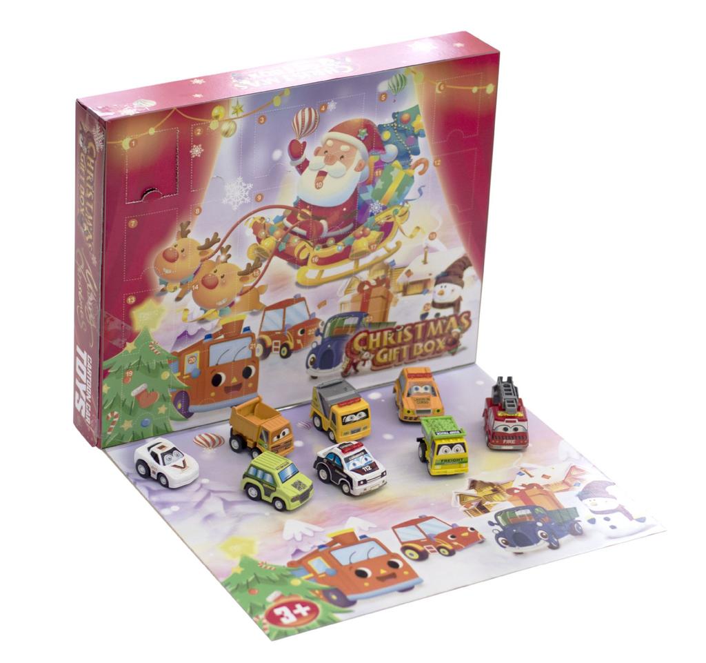 Advent Calendar Christmas Boxs 24 Days Car Set Kids Early Education Gift Toys