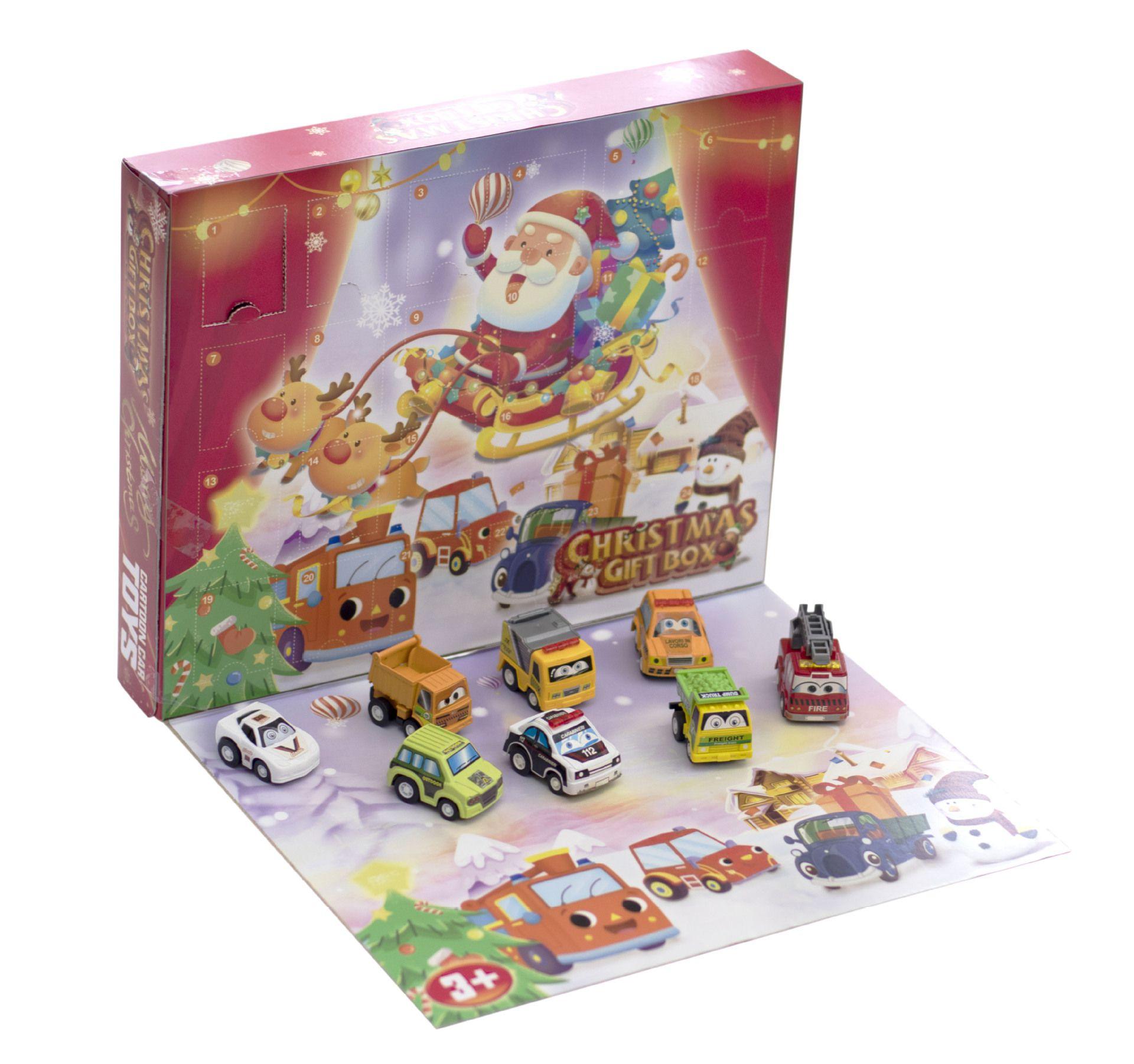 

Адвент-календарь Рождественские коробки 24 дня Набор машинок Детский подарок для раннего развития Игрушки