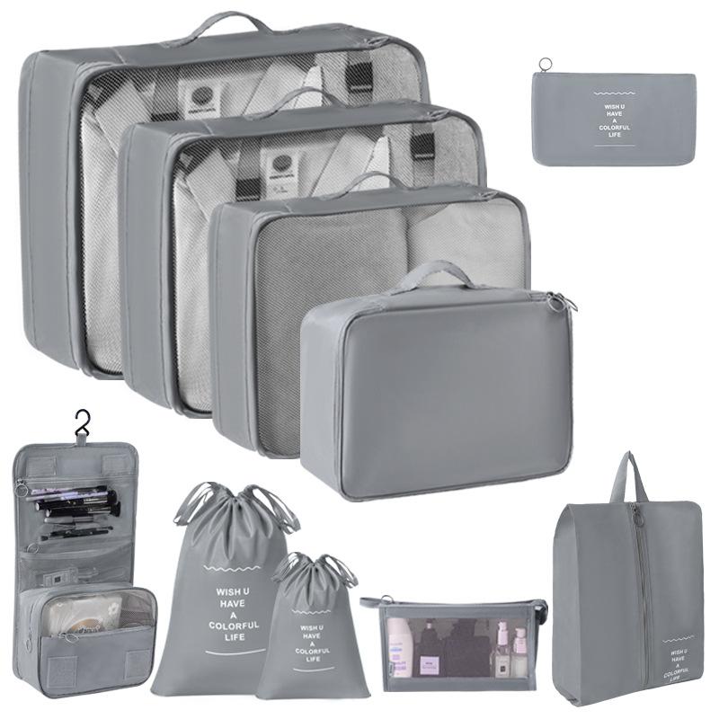 6/7/8/9/10 Pcs Set Travel Organizer Storage Bags Suitcase Packing Cubes Set Cases Portable Luggage Clothes Shoe Tidy Pouch Folding