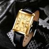 Luxury Brand Men's Quartz Wristwatch Fashion Rectangle Dial Leather Strap Watch for Man Business Casual Male Clock Montre Homme