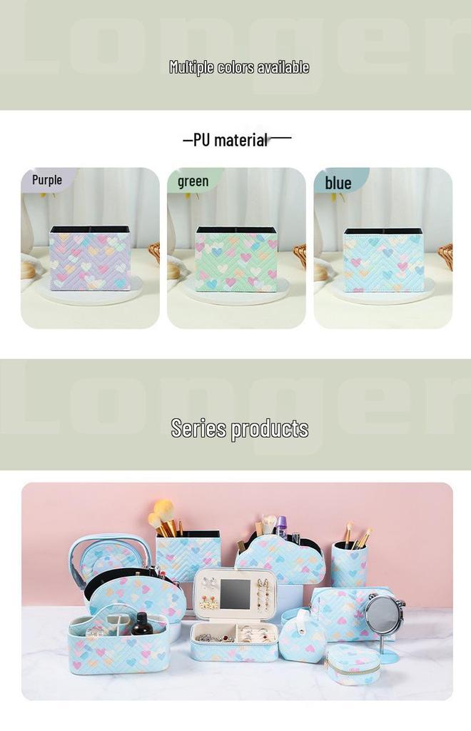 Multifunctional Leather Organizer Box for Pens, Remotes, Office & Makeup Supplies