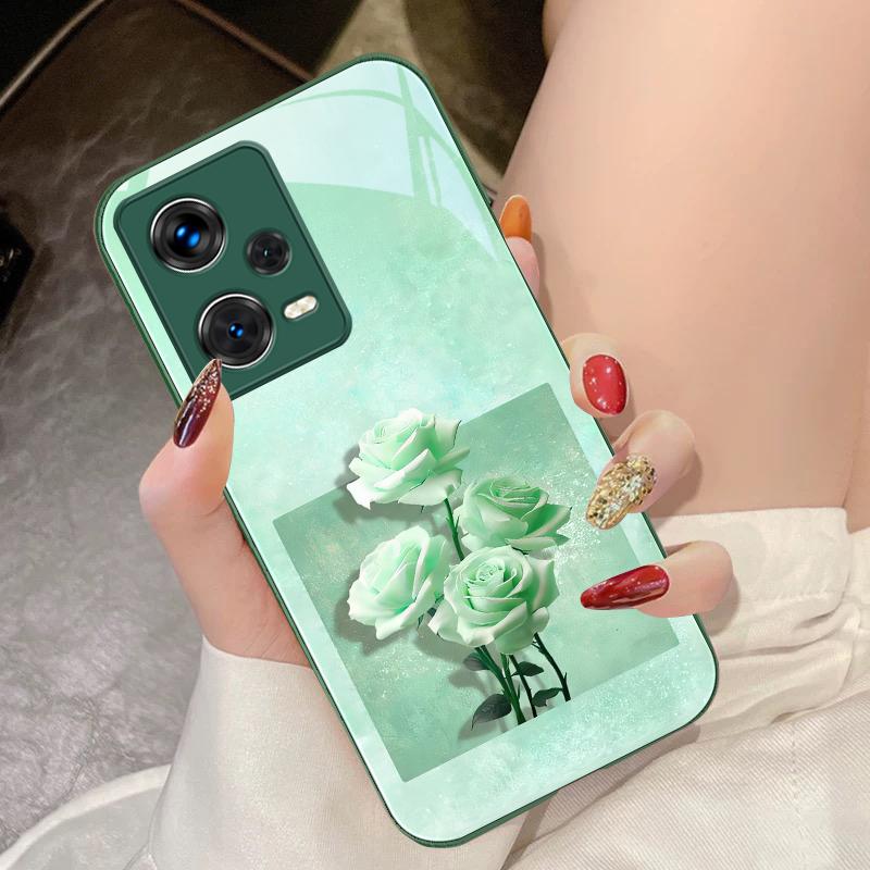 

Вино Золотий Рожево-червоний Для Xiaomi 14 Ultra 13 Lite Redmi Note 13 11 Pro 12 Plus Poco X6 3 Pro F4 6 GT Чохол для телефону із загартованого скла For Xiaomi Poco F6