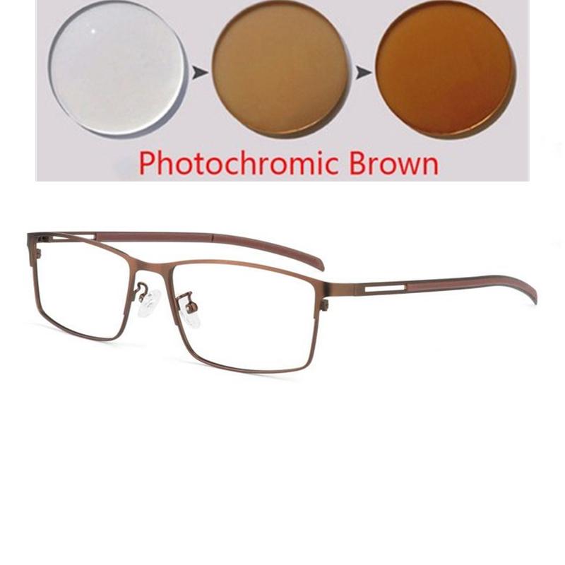 0 -0,5 -0,75 Jusqu'à -6 Lentille Asphérique Solaire Photochromique Forme Carrée Lunettes de Vue sur Ordonnance Avec Puissance Cylindrique Lunettes 0 +25 +50 Jusqu'à +600