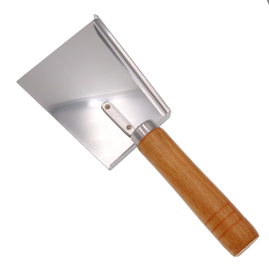 Multifunctional Beekeeping Shovel Stainless Steel Hives Scraper Honeycomb Cleaning Tool with Ergonomic Wood Handle