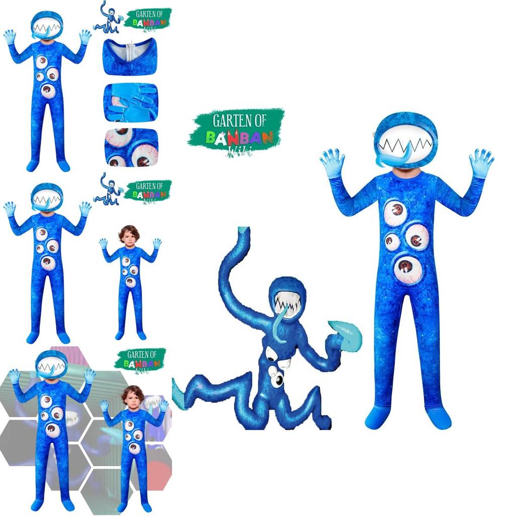 New Halloween Cosplay Costume For Children In Banban Garden Blue Cartoon Style