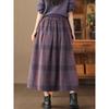 In-Stock Autumn 2025 Women's Warm A-line Woolen Plaid Mid-length Skirt