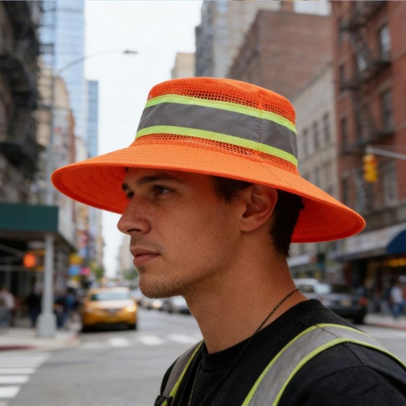 Lightweight Travel Hat Breathable Polyester Sun Cap With Reflective Strips For Running And Hiking