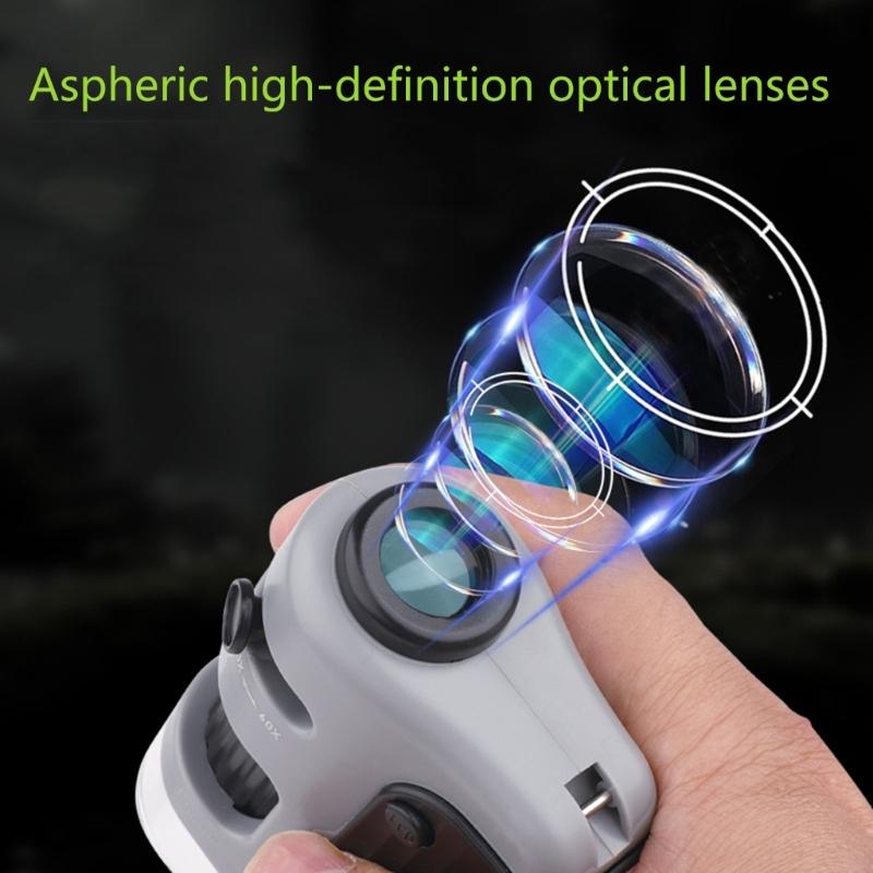 Miniature Microscope with LED Light 60X to 120X Handheld Small Scope for Kids Suitable for Home & School Exploration