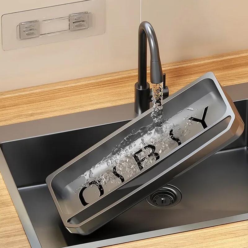 Drain Rack Kitchen Sink Organizer Self-Draining Shelf Sponge Holder Dishcloth Faucet Storage Soap Drainer Kitchen Accessories