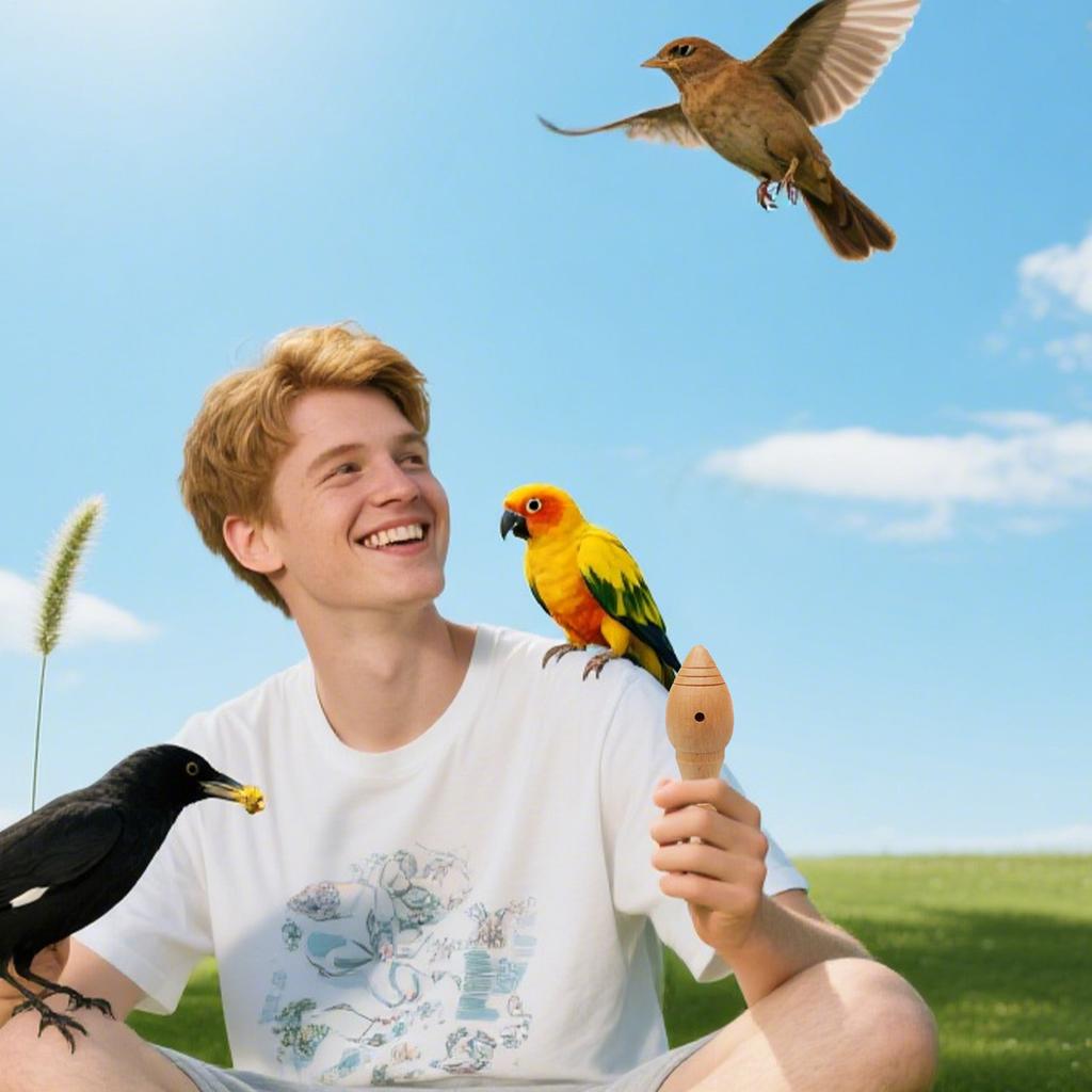 Realistic Wooden Bird Call Whistle Portable Simulation Decoy for Bird Watching & Nature Enthusiasts, Easy to Use for Beginners