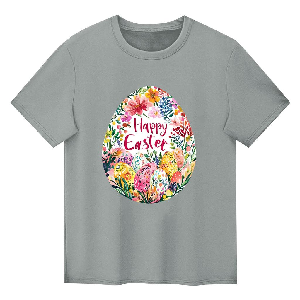 Children's Printed Short Sleeved Round Neck Casual Comfortable Loose Lightweight Top