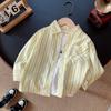 Kids Long Sleeve Striped Button Down Shirt for Spring Summer