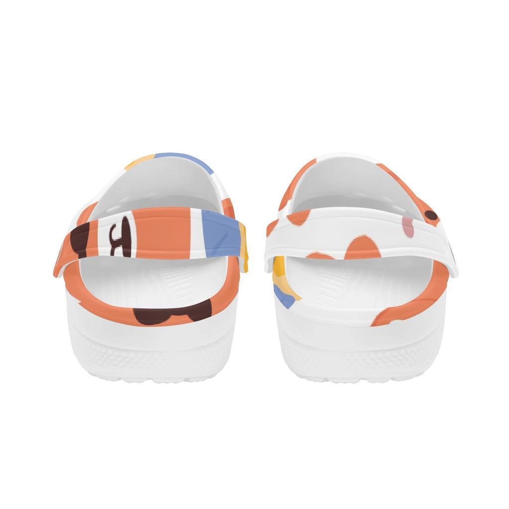 White Printed EVA Clogs for Women Men Lightweight Flexible Slip On Casual Footwear Soft Sole Summer Sandals Daily Comfort