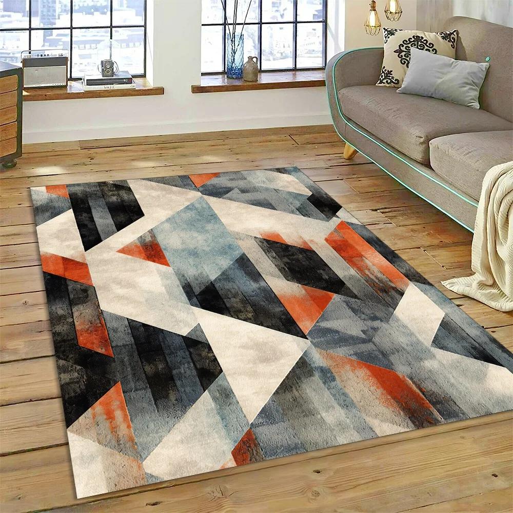 3D Bohémský Abstraktní Moderní Umění Geometrie 27 Styl Nový Koberec pro Obývací Pokoj Ložnici Domácí Dekorace Pohovky, Protiskluzová Podložka na Podlahu