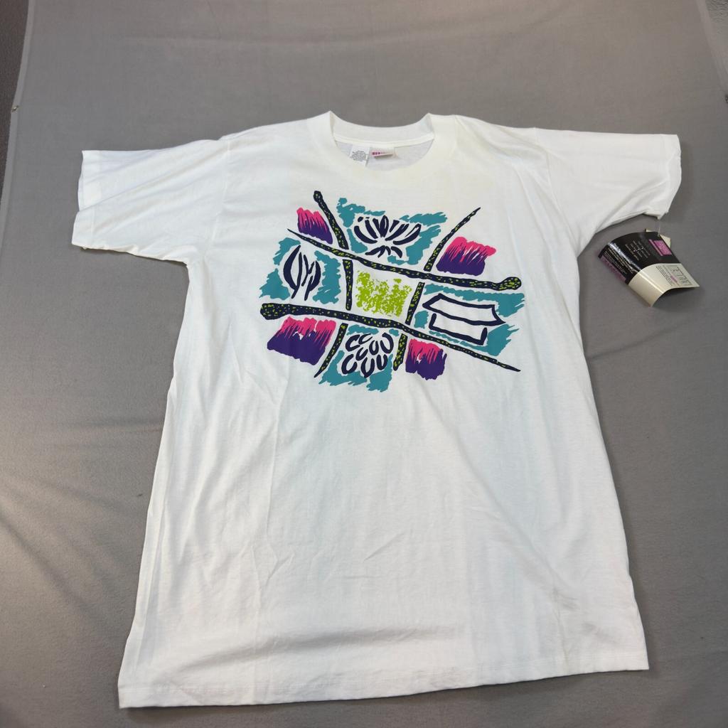 Vintage 90’s Hanes Shirt XL Body Fit Graphic Tee Deadstock White New