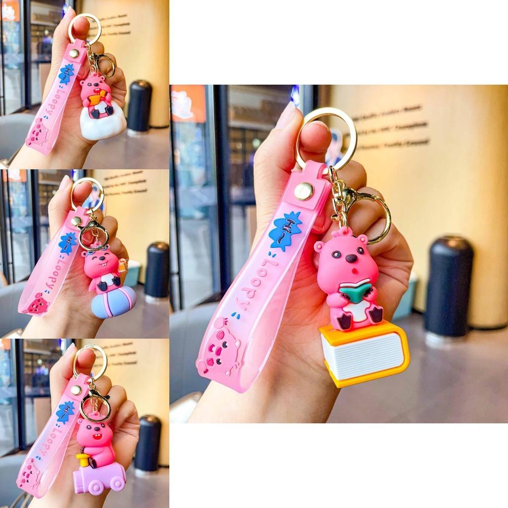 Silicone Lovable Beaver Keychain Cartoon Character Key Ring For Party Favors Gifts