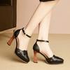 women fashion sweet high quality buckle strap stiletto heel shoes lady casual wine red sexy party night club pumps ga630