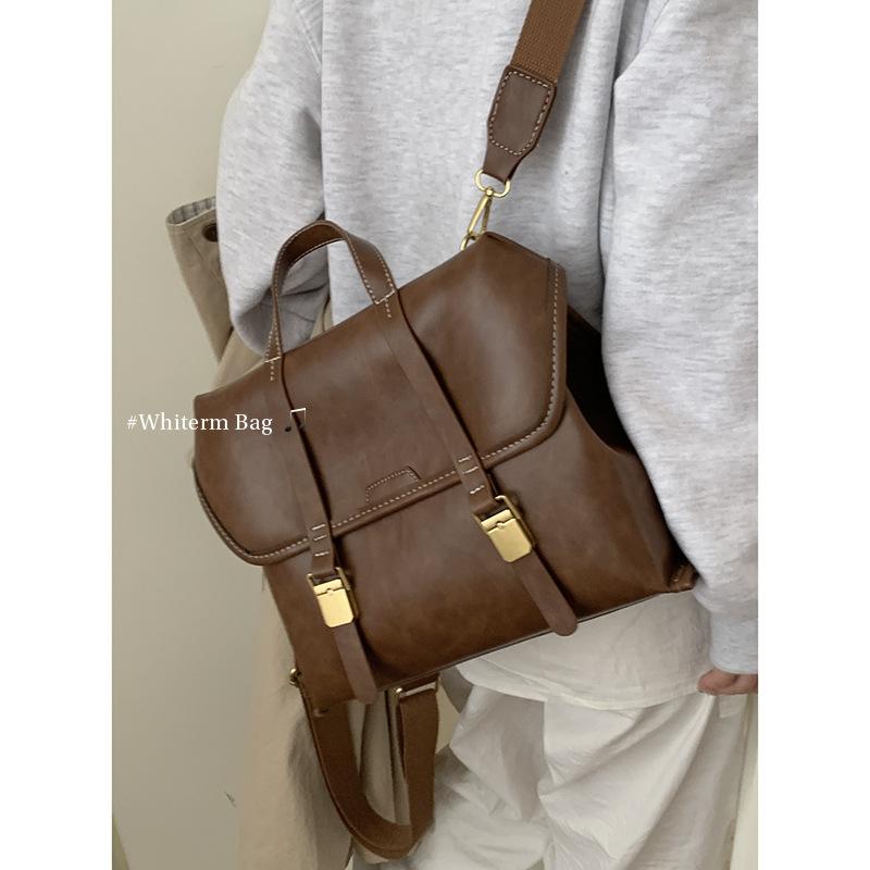 Retro and High-end Backpack, School-style Briefcase, Large-capacity Backpack