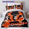Cincinnati Bengals Pattern Bedding Set Quilt Cover Pillowcase Home Decor Gift (1 * duvet cover + 2 * pillowcase, without core)