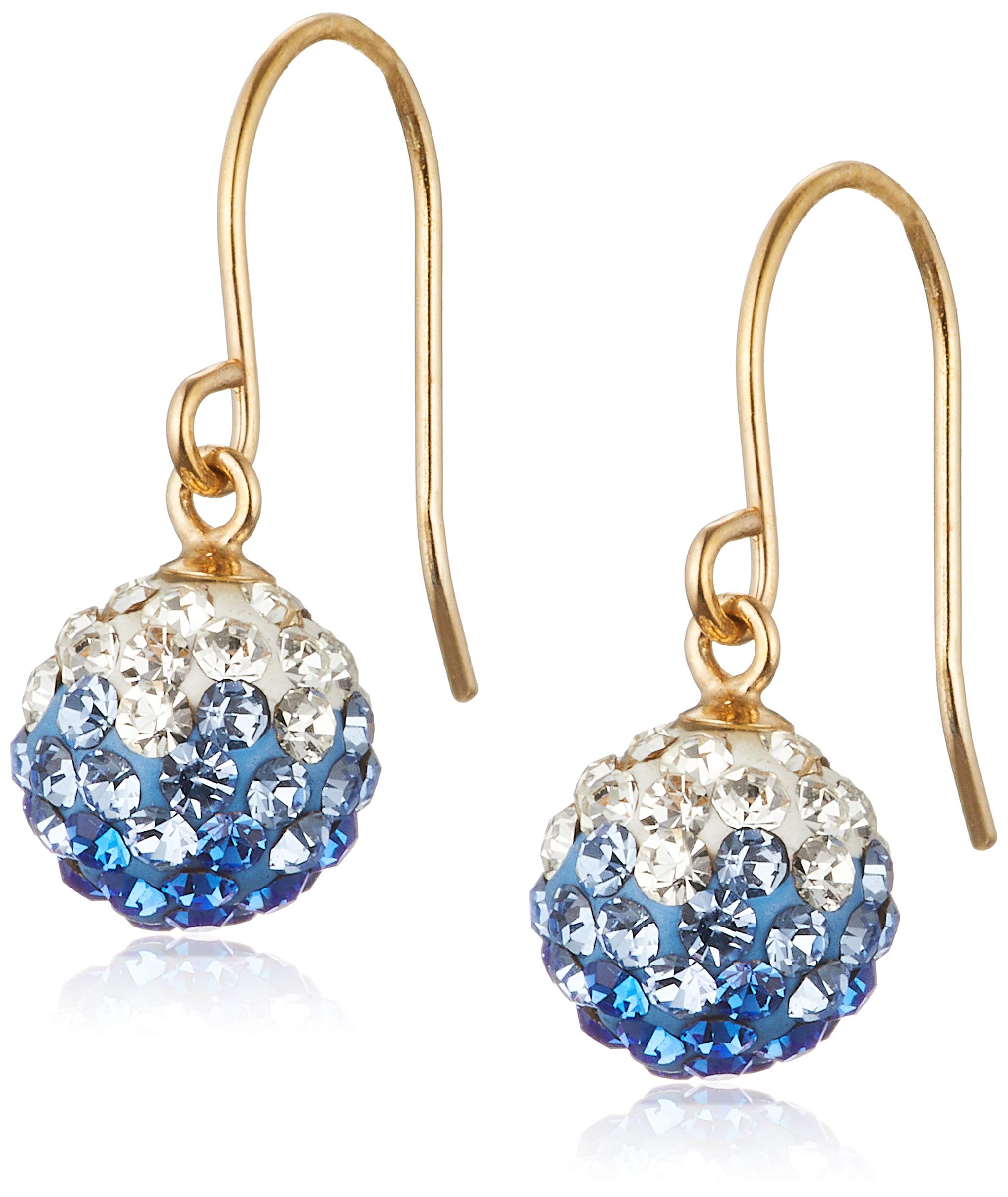 

Estelle Rhinestone 10K Yellow Gold Earrings (Blue)
