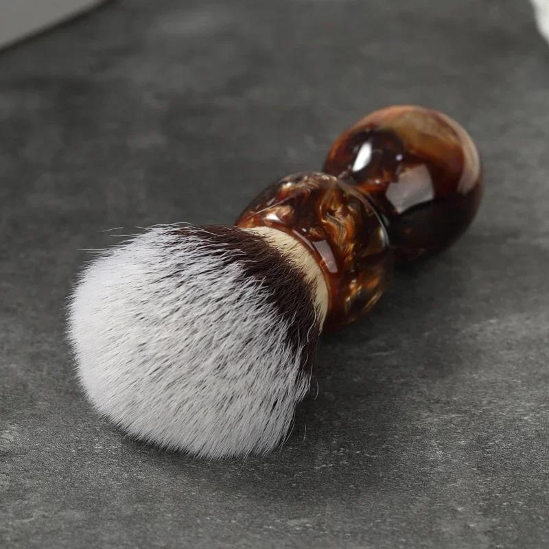 YAQI Caramel Cat's Whisker Synthetic Hair Mens Wet Shaving Brush 26MM Knot Diameter Provide Comfortable Durability Shaving
