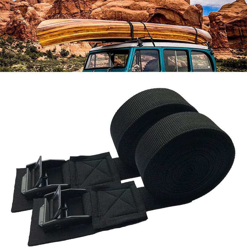 2pcs New  Black Tie Down Strap Strong Ratchet Belt Luggage Bag Cargo Lashing With Metal Buckle Dropshipping