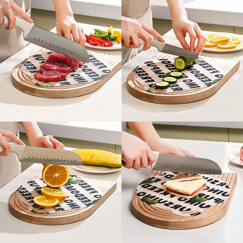 10 Pcs Round Chopping Board Non-Slip Cutting Plate Portable Disposable Cutting Board  Outdoor