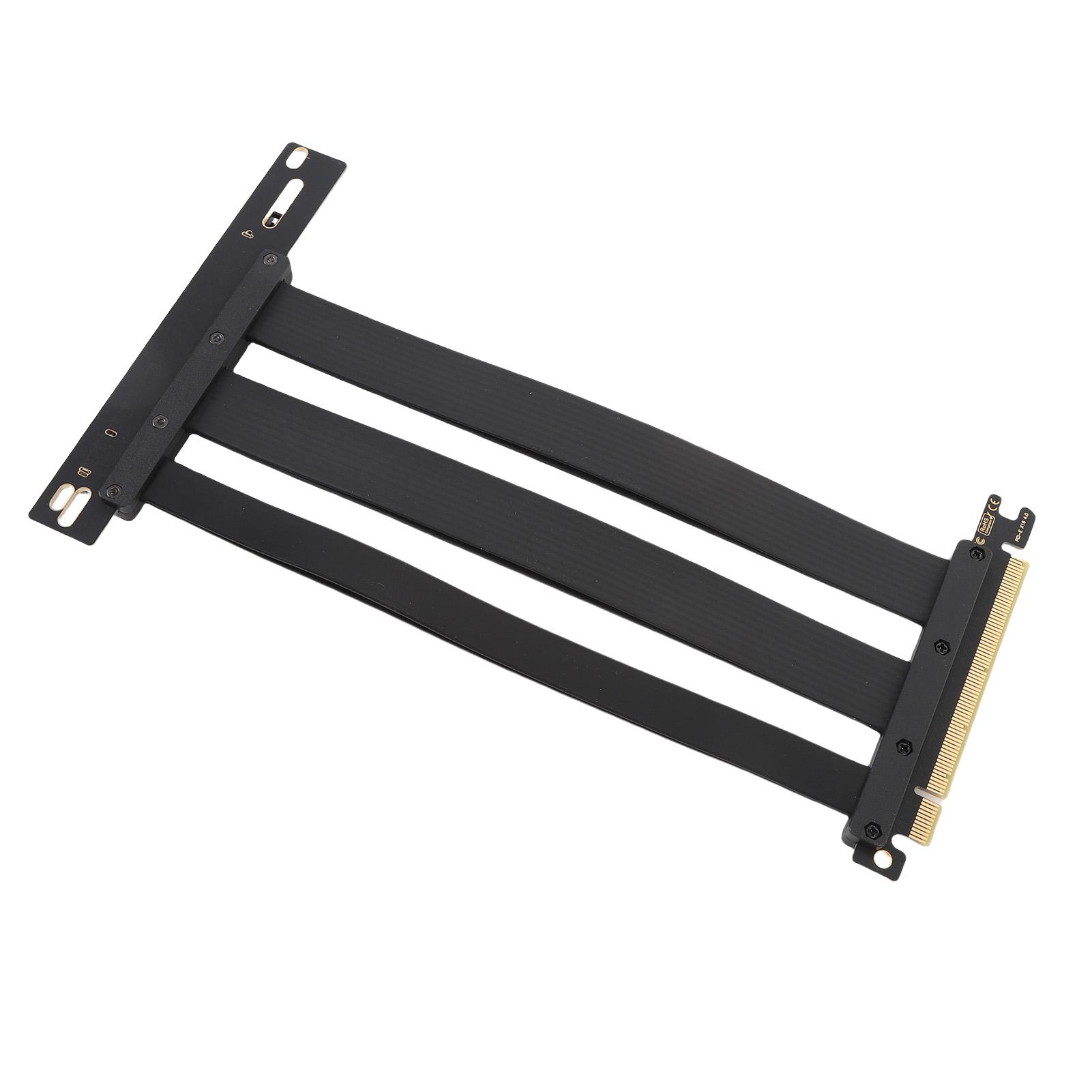 

PCI E 4.0 X16 Високошвидкісна карта розширення Порт Подовжувач GPU Райзер Кабель Адаптер 90 градусів Чорний 10cm/3.9in