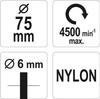 YATO 75MM NYLON SHANK DISC BRUSH YT-47782