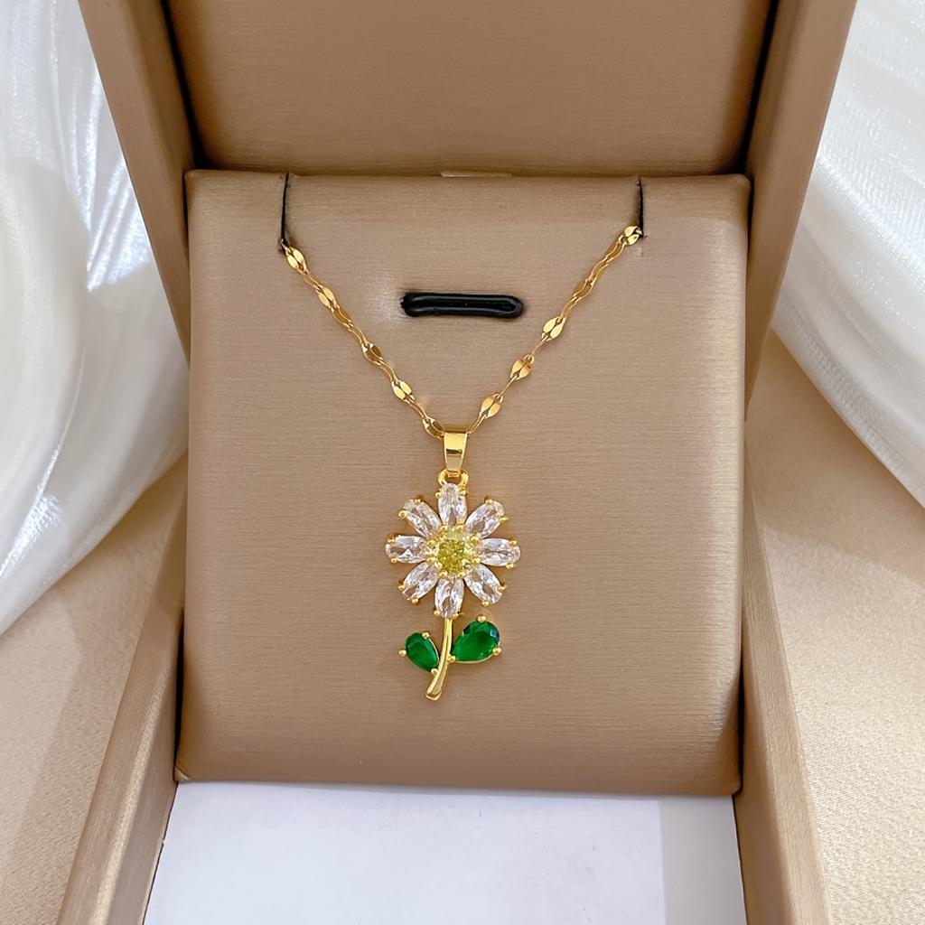 1pc/2pcs Exquisite And Stylish Sunflower Pendant Earrings And Necklace, Perfect As A Gift For Birthdays Or Any Special Occasion