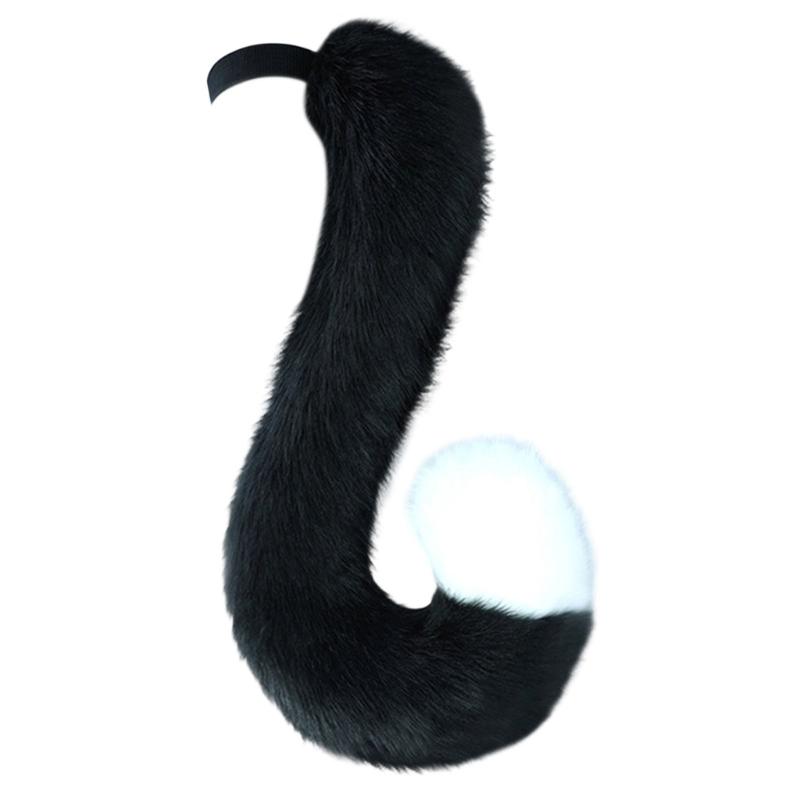 Fuchsschwanz, Kunstpelz Wolf Füchse Katzen Schwanz Kostüm Halloween Cosplay Kostüm Verstellbar Pelzig Fuchsschwanz Erwachsene Kinder