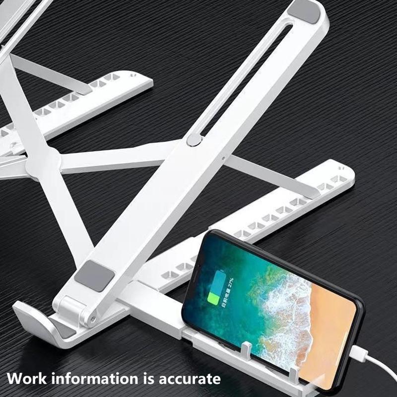 Faltbarer Desktop-Laptophalter mit Telefonständer für Macbook für Lenovo Thinkpad für HP Dell, verstellbarer Notebook-PC-Riser