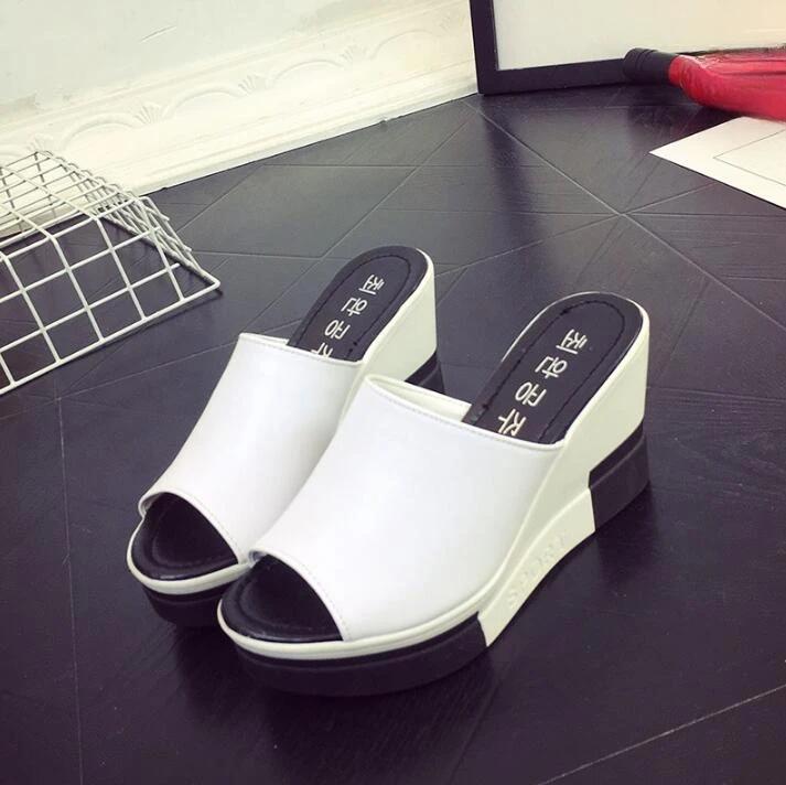 Fashion Flip Flops Women Shoes Slippers Platform Summer Shoes Open Toe Wedges Sandals Ladies Shoes Women Plus Size 35-40
