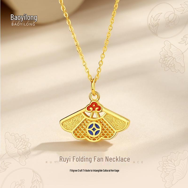 

Baoyilong S925 Серебро Подвеска-ожерелье Складной веер Жуи - Новое украшение в китайском стиле, цепочка для ключицы для женщин, идеальный подарок на День матери 925 Silver