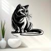 Vintage Black Cat Metal Wall Decor, Weatherproof Iron Sculpture for Indoor Outdoor, Gift for Cat Lovers