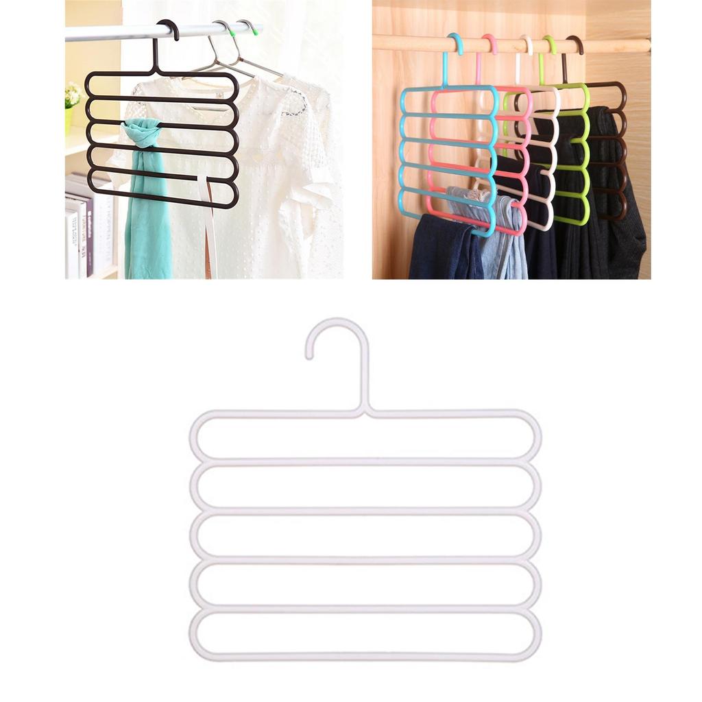 5 Layers Trousers Pants Hangers, Multifunctional Clothes Organizer, Space Saving,