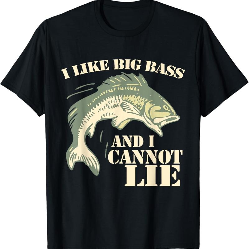 

I like big bass and cannot lie shirt funny fishing T - Men s Summer Cotton Graphic Tee S разноцветный