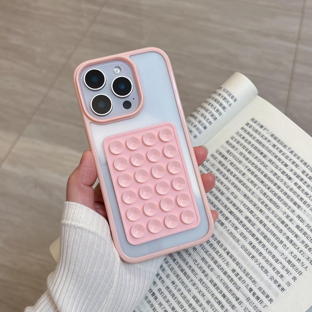 

3D присоска Подушка безопасности Чехол для телефона Для iPhone 17 16 15 14 13 12 11 Pro Max XR X XS 7 8 Plus Прозрачный Конфетный Ударопрочный Бампер Чехол For iPhone 16 Pro Max&Acrylic розовый