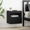 TV Wall Cabinet with LED Black Oak Effect 40 X 30 X 40 Cm