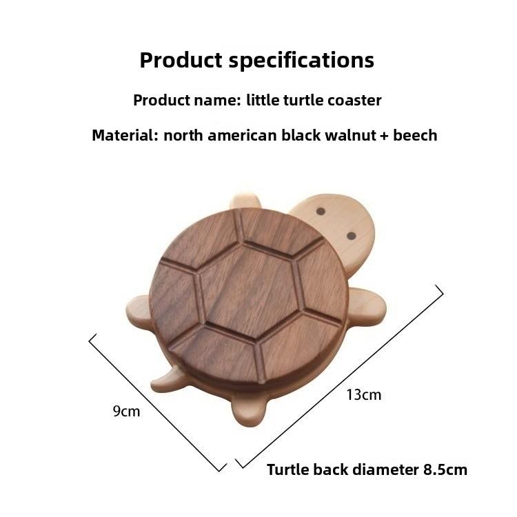

Creative Turtle Design Wooden Coaster Set Natural SolidWood Heat Resistant Placemats for Dining Table Coffee Bar Home Decor Gift S