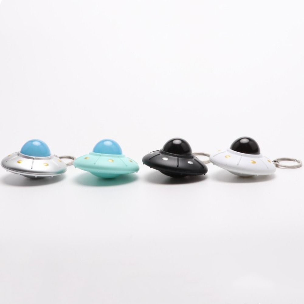 LED Light UFO Keyring Pendant Spaceship Model Keyring Kids Toy Flying Disc Keychain  Small Toy