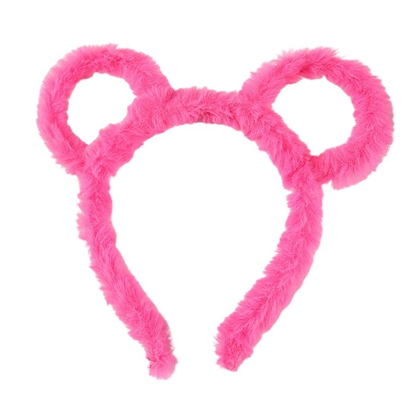 Soft Bear Ears Headbands Plush Mouse Hair Hoop for Washing Face Cartoon Animal Hairbands Halloween Costume Cosplay Headpiece